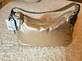 &quot;COLE HAAN&quot; B32770 Darcy Shoulder Bag Soft Gold/Silver Highline Unit New W/Tags - £60.31 GBP