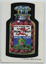 Run-A-Way Monster Vitamins 1974 Wacky Packages 6th series Spoof of One A... - $19.99