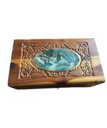 Vintage Redwood Box w/ Mountain Wilderness Scene - $55.87 CAD