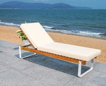SAFAVIEH Outdoor Collection Nuca Natural Brown Solid Wood/White Legs/Whi... - $433.99