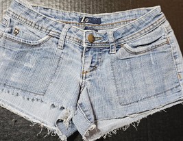 Z2 Jeans Blue Distressed Denim Cut Off Shorts Low Rise Light Wash Womens... - £10.47 GBP