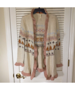 Matilda Jane Jacie Ruffled Cardigan Sweater Size XL Womens Open Front Be... - £21.19 GBP