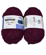 2 Pack Yarnspirations Bernat Blanket Extra Jumbo Polyester Burgundy Plum... - $33.99