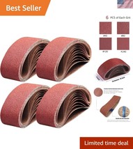 3x18 Inch Sanding Belts: 24 Pcs Aluminum Oxide - Ultimate Grit Selection - $43.50