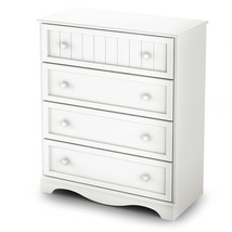 South Shore Savannah 4-Drawer Chest Pure White, Coastal - £245.20 GBP