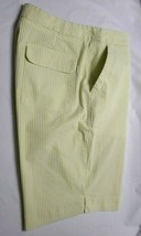 Liz Golf Women&#39;s 10 Shorts Audra Yellow White Striped Sport Athletic Seersucker - $24.65