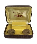 Vintage Mens Cufflinks Gold Tone Designed and Created by Fields Retro Oval - $24.53 CAD