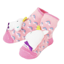 Baby Dumpling C.R. Gibson Unicorn Rattle Sock Booties for Newborns Infants 0-12M - £6.18 GBP
