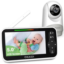 Baby Monitor with Camera and Audio 5&quot; Large Screen with 30 Hour Battery 1000ft R - $129.04