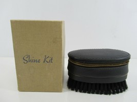 Shoe Shine Kit KWIK Boot Polish Zipper Pouch Complete w/ Box Unused Vintage - £15.45 GBP