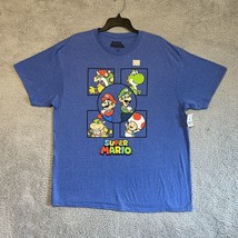 Men’s Large Super Mario Blue T-shirt XL Video Games Nintendo Fun Nerd Gamer - £7.55 GBP
