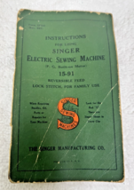 Singer Electric Sewing Machine Built on Motor 15-91 Instruction Booklet ... - $9.41