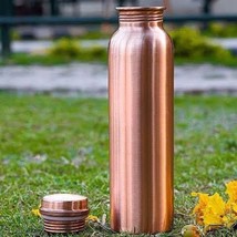 100% Pure Stylish Copper Water Bottle 1 Ltr With Rust Free Leak Proof Protection - £21.36 GBP