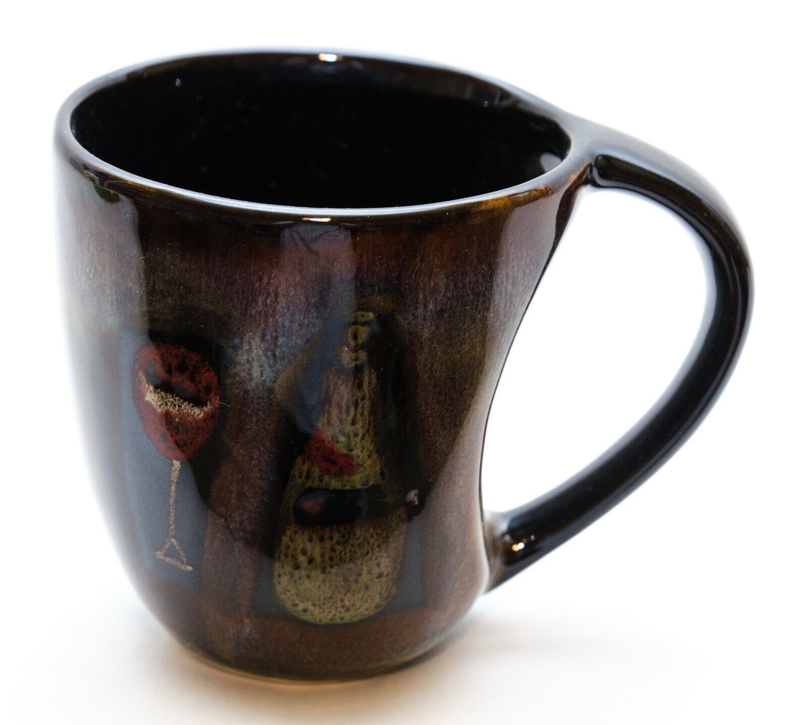 Porcelain Brown Drip Glaze Coffee Mug Tea Cup Design Shape - $12.86