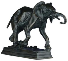 Sculpture Statue Running Elephant Hand Painted OK Casting Made in the USA - £202.29 GBP