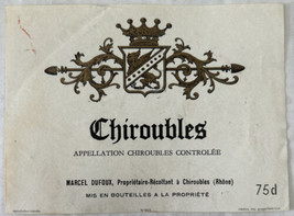 Chiroues Appellation Chiroubles Controlee French Vintage Wine Bottle Label - £7.74 GBP