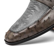 Marco Di Milano genuine ostrich leg and ostrich quill Shoes Fangio Serpentine Gr image 4