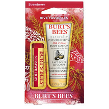 Burt&#39;s Bees Hive Favorites Strawberry Lip Balm + Milk &amp; Honey Body Lotio... - £5.31 GBP