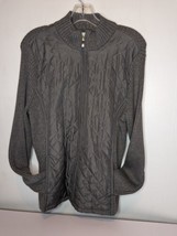 Croft &amp; Barrow Quilted Knit Jacket Sweater Womens Size Large Zip Up Pock... - £27.04 GBP