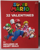 Super Mario 32 Valentines with 48 Heart Seals - £12.53 GBP