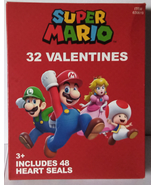 Super Mario 32 Valentines with 48 Heart Seals - $15.99
