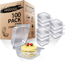 100 PCS Plastic Hinged Take Out Containers Clamshell Take Out Tray, Clea... - £16.12 GBP