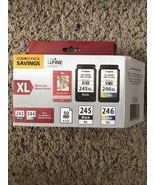 Canon CL-246XL EMPTY Color Ink Cartridge &amp; 50 Pack of Photo Paper Glossy... - $185.74 MXN