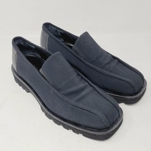 Donald J Pliner Mens Loafers Sz 9.5 M Nylon Leather Black Slip On Shoes - £33.32 GBP