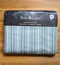 New NOS Ralph Lauren Queen 200 Cotton Flat Sheet Winchester Multi HTF! NIP VTG - £76.66 GBP