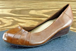 Earth Size 8 M Brown Almond Toe wedge Leather Women Coralberry - £22.95 GBP