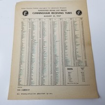 Cunningham Electron Tubes Price List 1947 Kinescopes Receiving Radio Cor... - £12.11 GBP