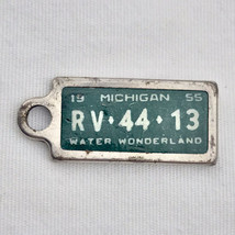 1955 Michigan Mini License Plate Disabled Veterans Key  Tag Fob Charm 50s - £11.85 GBP