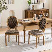 French Antique PU Leather Dining Chairs (Set of 2) - $177.99