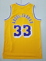 Men&#39;s Kareem Abdul-Jabbar #33 Jersey Lakers 1984/85 Throwback Gold Uniform - £36.51 GBP