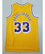 Men&#39;s Kareem Abdul-Jabbar #33 Jersey Lakers 1984/85 Throwback Gold Uniform - $66.29 CAD