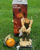 Vtg Gemmy Spooky Scary Beheaded Scarecrow Halloween Decoration Arm Moves Read - £36.49 GBP