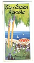 Italian Riviera Tourist Booklet 1930&#39;s Aker Folkman Beautiful Cover Art  - £48.19 GBP