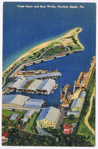 Postcard Daytona Beach Florida Yacht Basin &amp; Boot Works Linen - $6.16