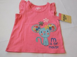 Osh Kosh B&#39;gosh Baby Girl&#39;s Short Sleeve Shirt 6 Months &quot;M is for Mouse&quot; NWT - £10.33 GBP