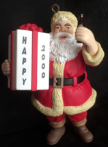 vintage Santa Claus Coca Cola Christmas tree ornament &quot;Happy 2000&quot; over 3 in. - £7.05 GBP