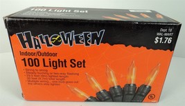 VTG Walmart Indoor/Outdoor 100 Orange Halloween Lights - 32&#39; Cord Length - £7.78 GBP