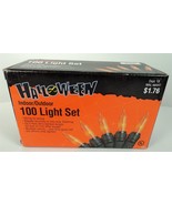 VTG Walmart Indoor/Outdoor 100 Orange Halloween Lights - 32&#39; Cord Length - £7.62 GBP
