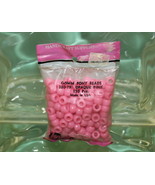 PONY BEADS MADE IN U.S.A. 6X9MM 150 PIECES PLASTIC OPAQUE PINK - £1.58 GBP