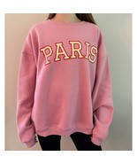 Paris Graphic Sweatshirt Pink Large - $54.45
