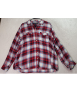 Gap + Pendleton Blouse Top Women Large Red Plaid Flannel Long Sleeve But... - £16.66 GBP
