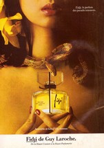 1982 Guy Laroche Fidgi Perfume Fragrance Sexy Snake Nude Print Vintage Ad 1980s - $5.80