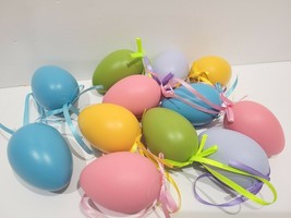 Easter Spring Pastel Eggs Tree Ornaments 2.25&quot; Decor 12pc - £13.23 GBP