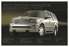 2005 Lincoln NAVIGATOR MONOTONE PACKAGE sales brochure sheet US 05 - $6.00
