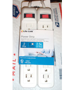2- POWER STRIP 6 OUTLET  each 12 Outlet total 2.5 Ft each 5 Ft total White  - $20.29 CAD