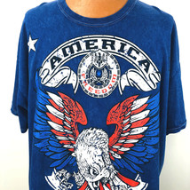America United Screaming Eagle Freedom 3XL Distressed Blue Patriotic T S... - £19.86 GBP